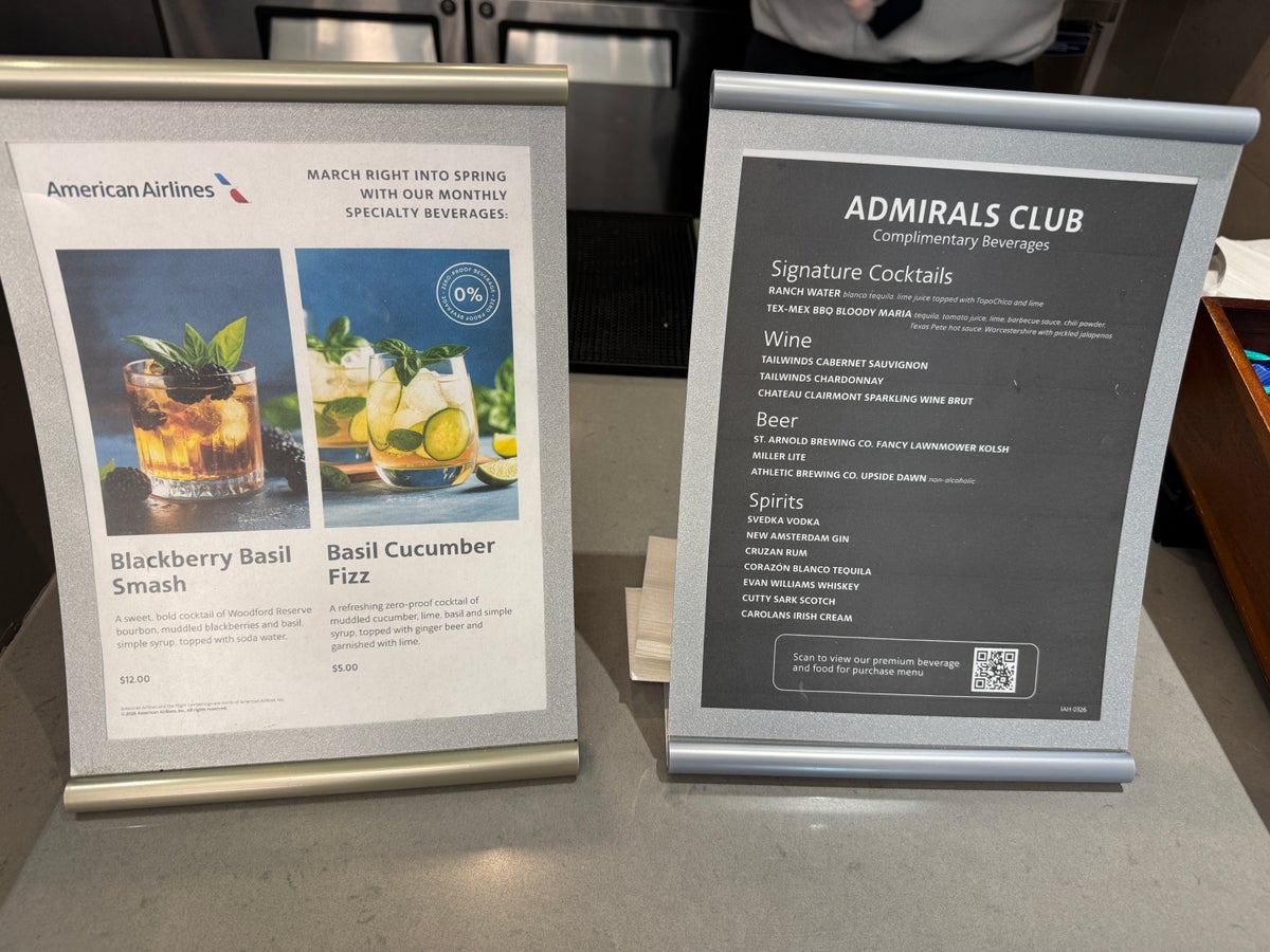 admirals-club-iah-bar-menu Admirals Club IAH bar menu