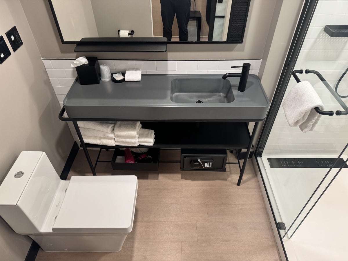 moxy-miami-wynwood-bathroom-sink-and-toilet-side-view Moxy Miami Wynwood Bathroom Sink and Toilet Side View