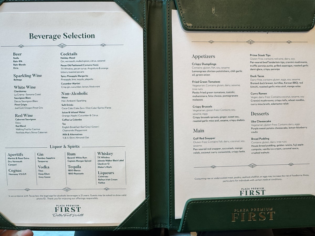 plaza-premium-first-dfw-menu Plaza Premium First DFW Menu