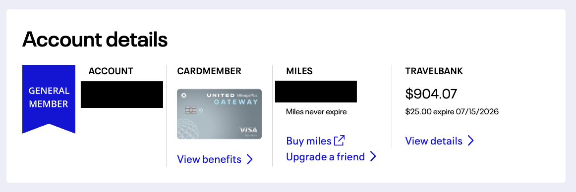 United account details United account details