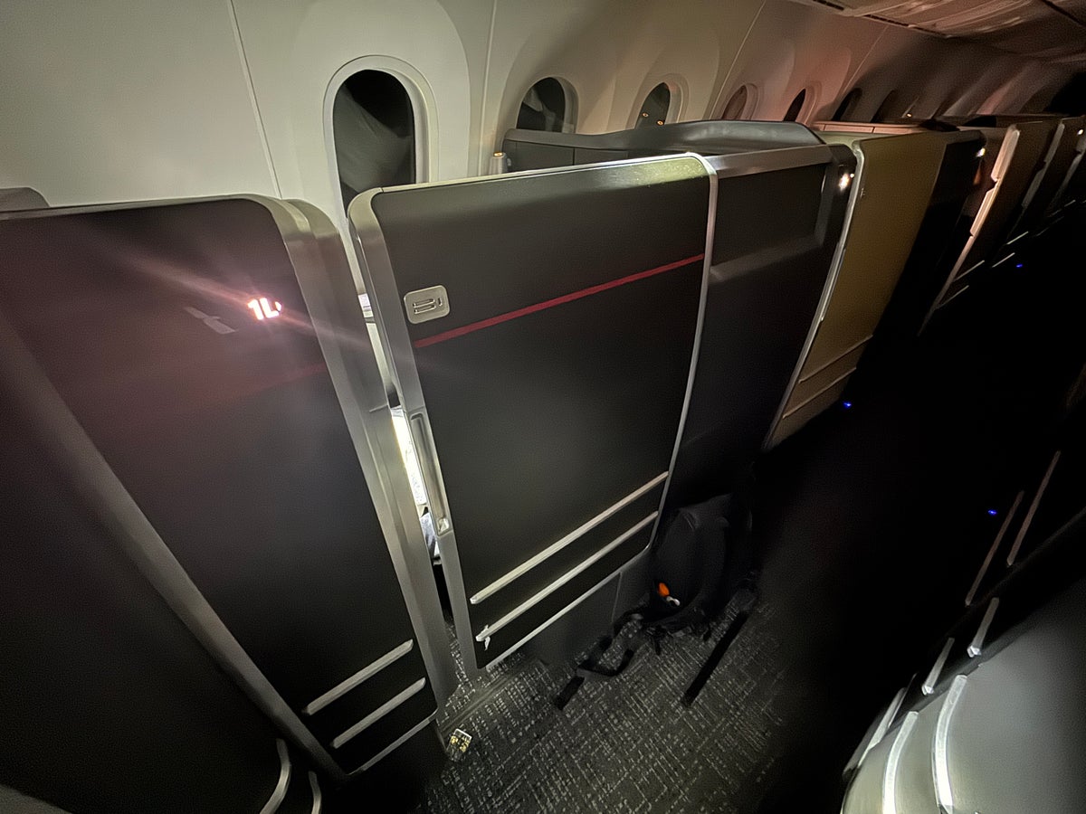 AA Flagship Suite Business Class privacy sliding door