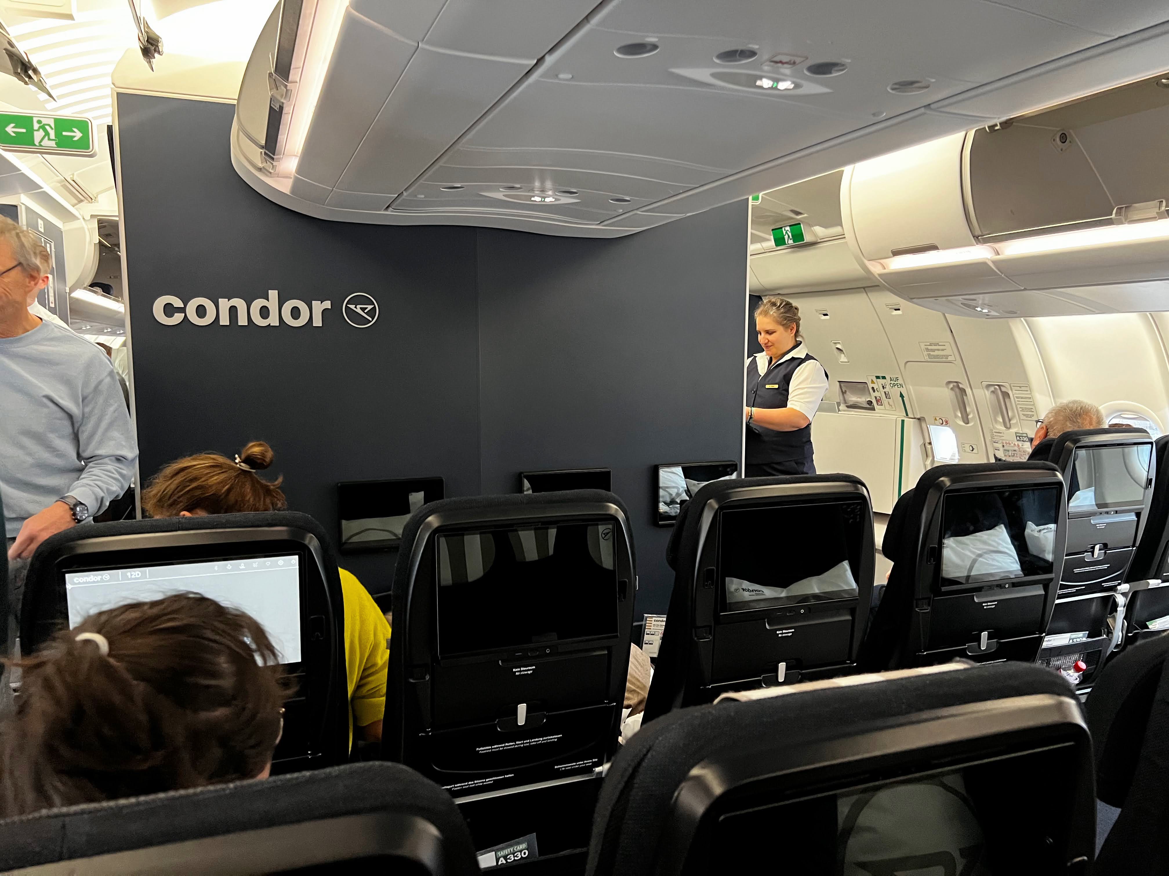 Condor Airlines premium economy cabin on an a330neo Condor Airlines premium economy cabin on an a330neo