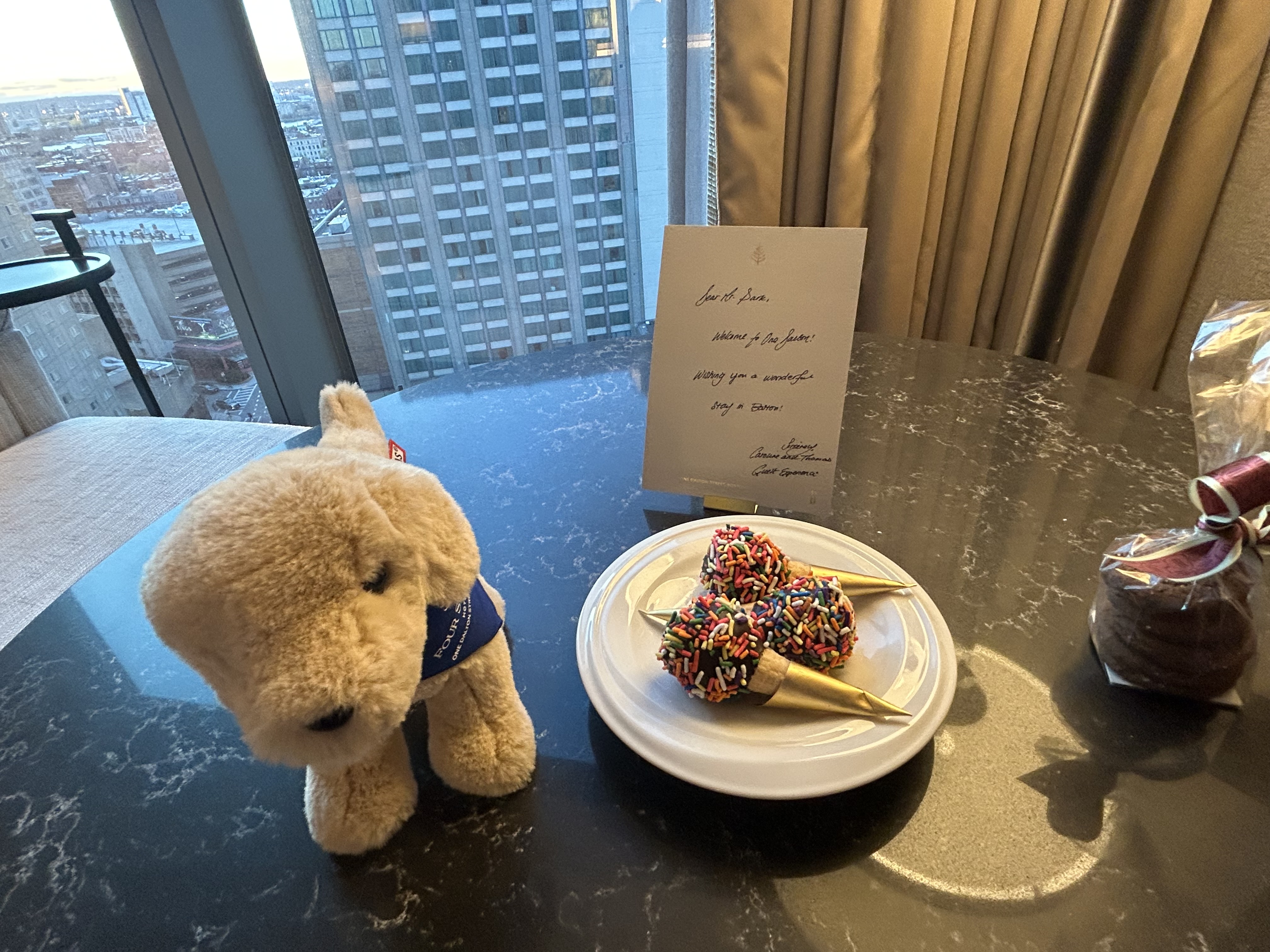 four-seasons-one-dalton-boston-room-1502-welcome-gifts Four Seasons One Dalton Boston room 1502 welcome gifts