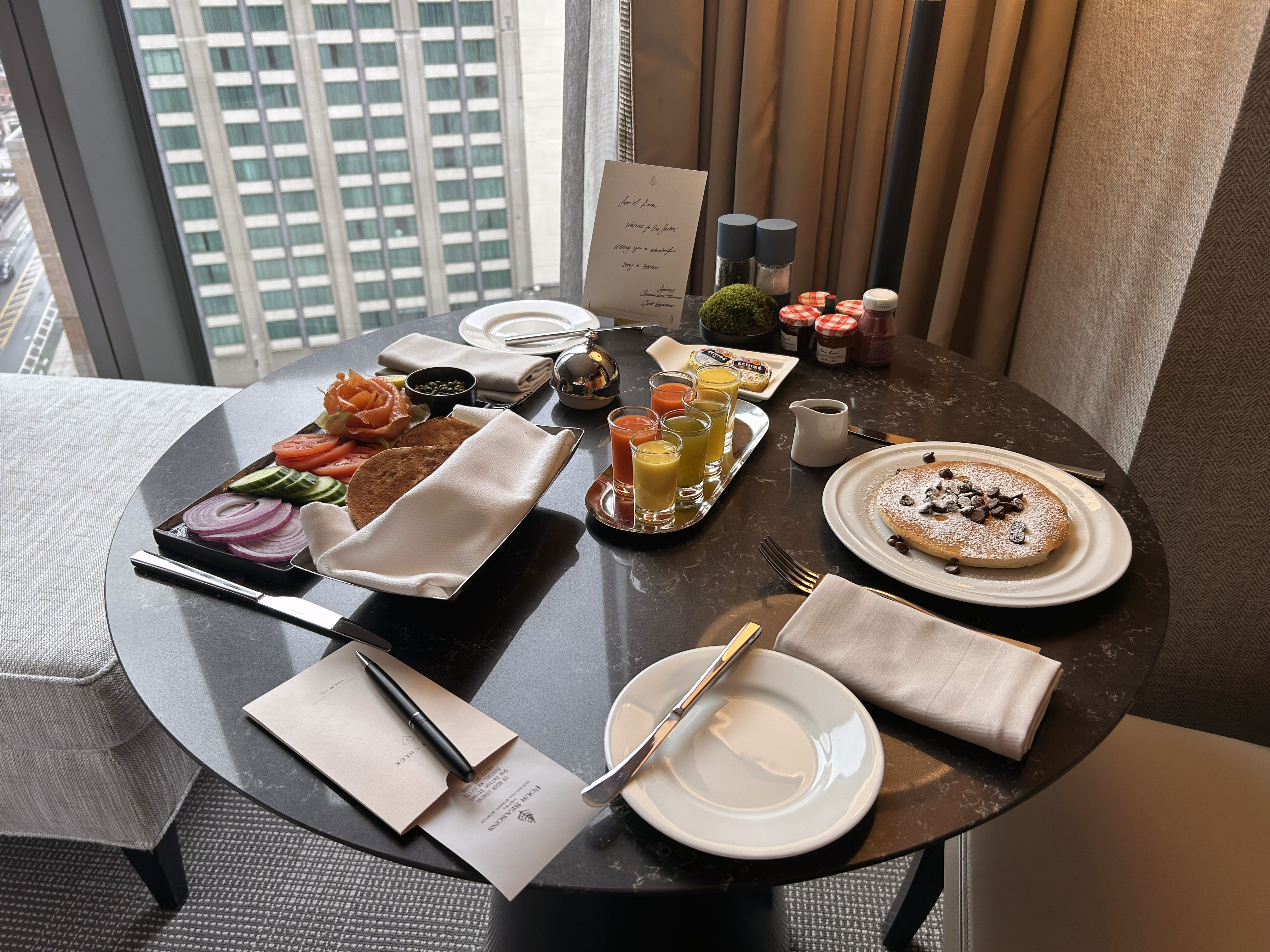 four-seasons-one-dalton-boston-room-service-breakfast Four Seasons One Dalton Boston room service breakfast
