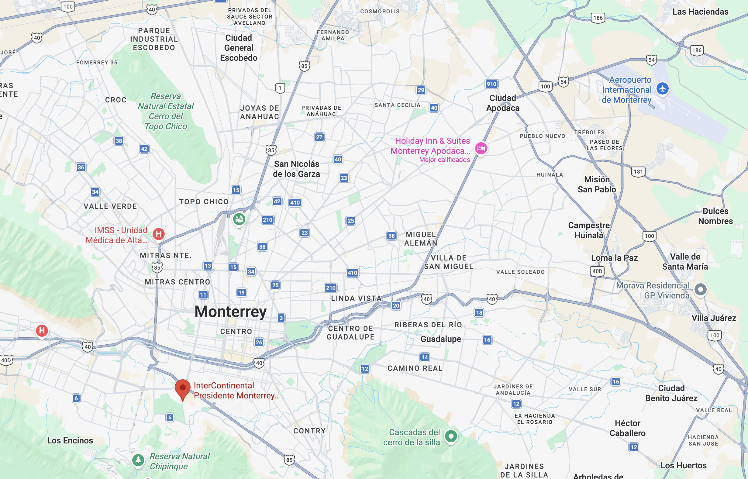 InterContinental Monterrey location InterContinental Monterrey location