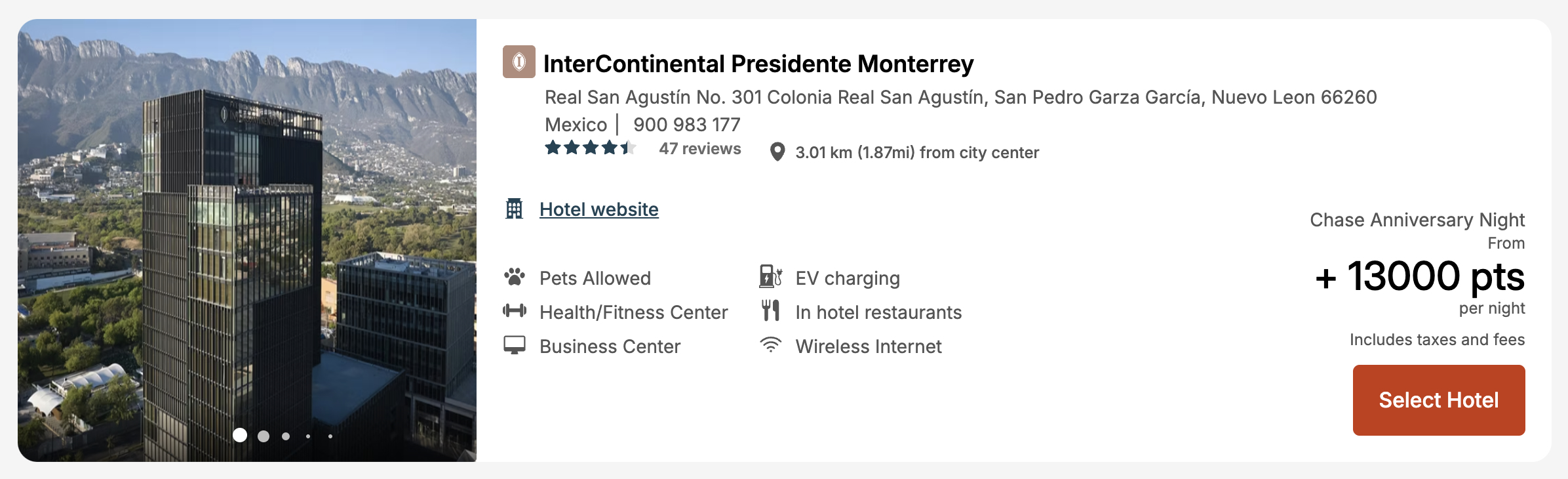 InterContinental Presidente Monterrey free night top up InterContinental Presidente Monterrey free night top up