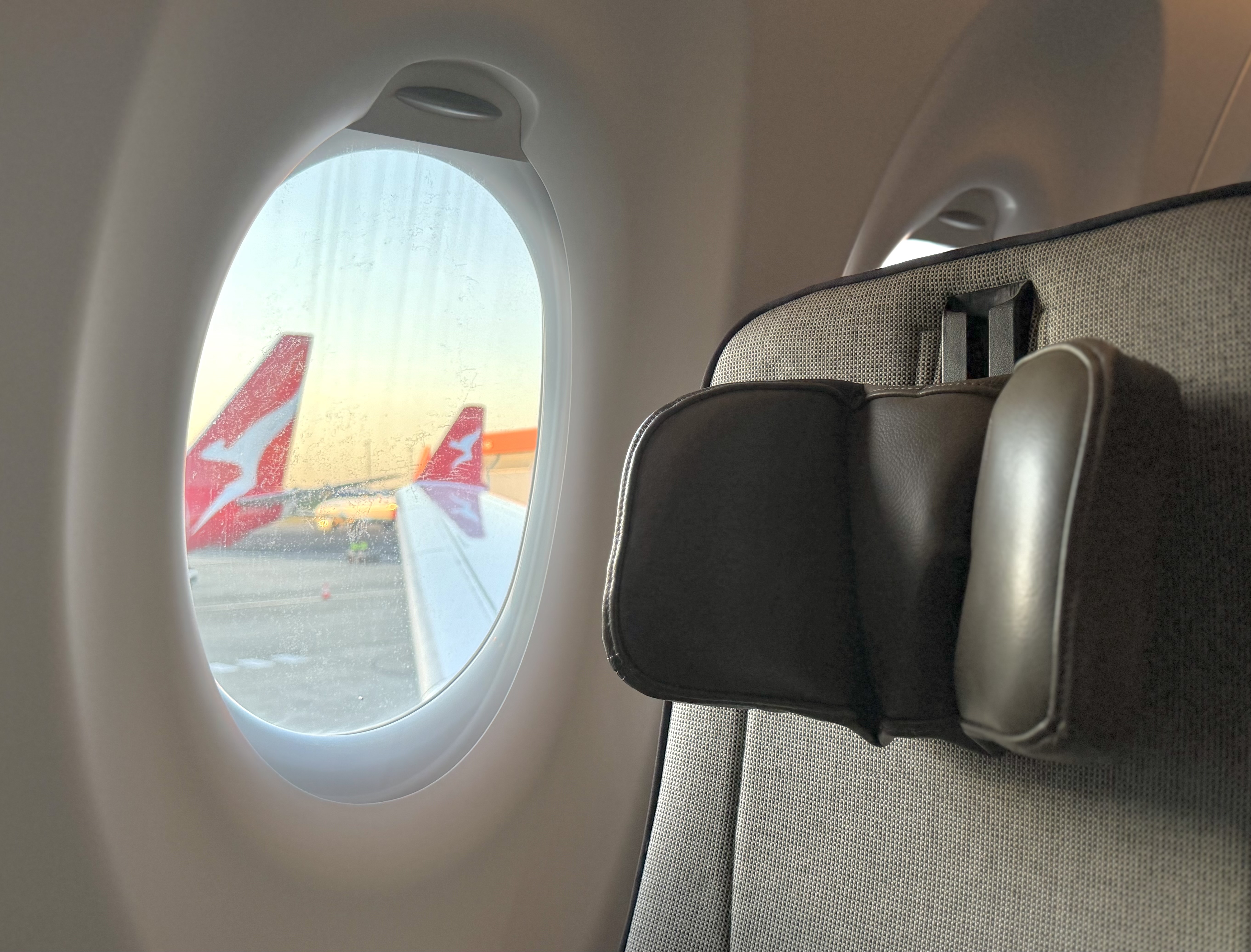 Qantas Airbus A220 economy headrest