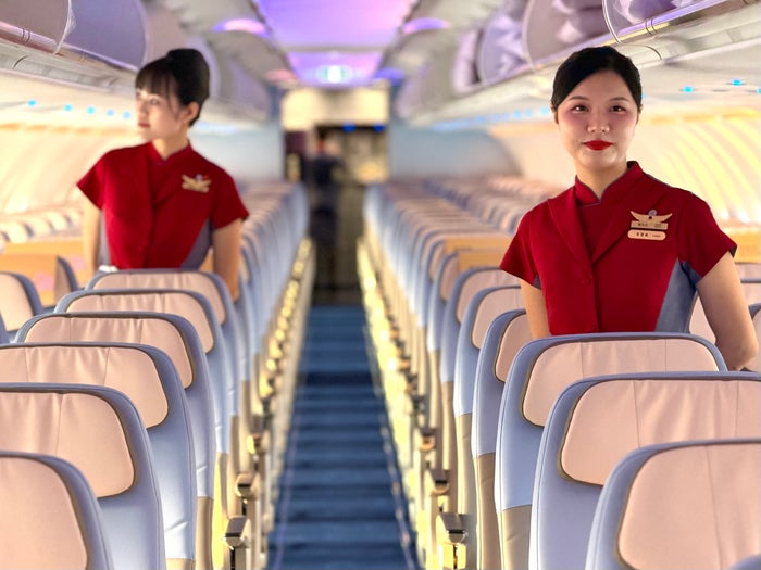 China Airlines Airbus A321neo economy class cabin close up
