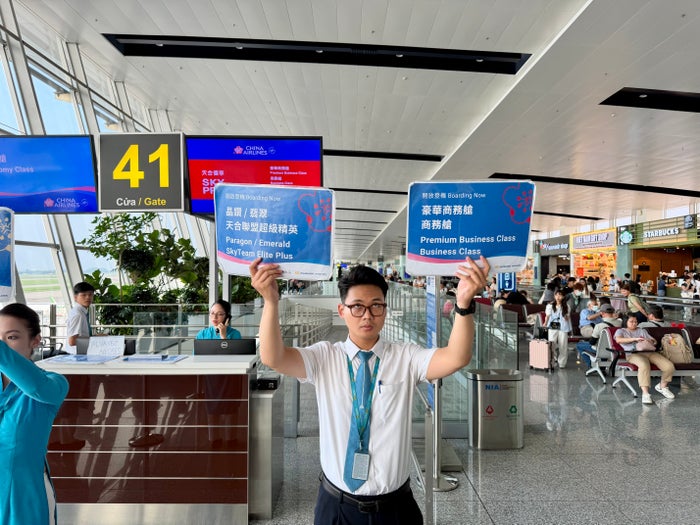 China Airlines boarding starting at Hanoi Airport