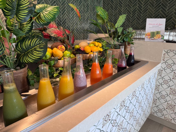 hyatt-zilara-cancun-juice-bottles-fruit-display Hyatt Zilara Cancun Juice Bottles Fruit Display
