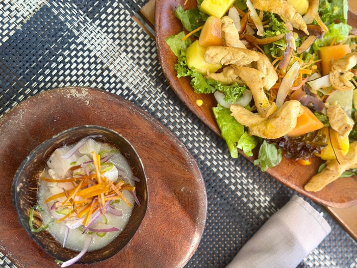 isla-palenque-panama-ceviche-and-salad Isla Palenque Panama ceviche and salad