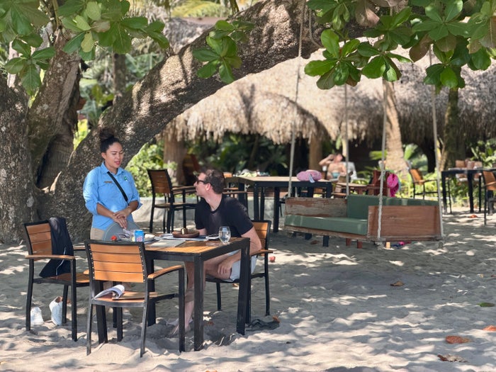 isla-palenque-panama-ordering-lunch Isla Palenque Panama ordering lunch
