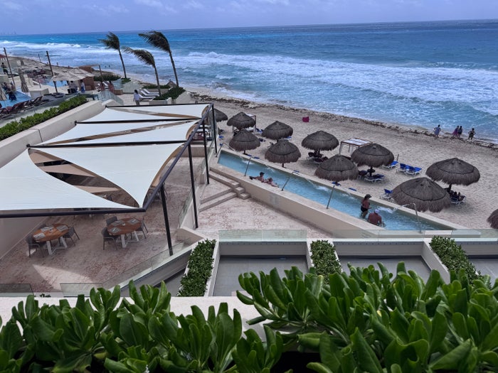 secrets-mirabel-cancun-aerial-cabanas-beach-view Secrets Mirabel Cancun Aerial Cabanas Beach View