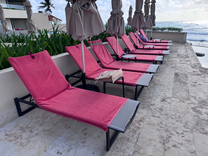Secrets Mirabel Cancun Pink Loungers Umbrellas Row Secrets Mirabel Cancun Pink Loungers Umbrellas Row