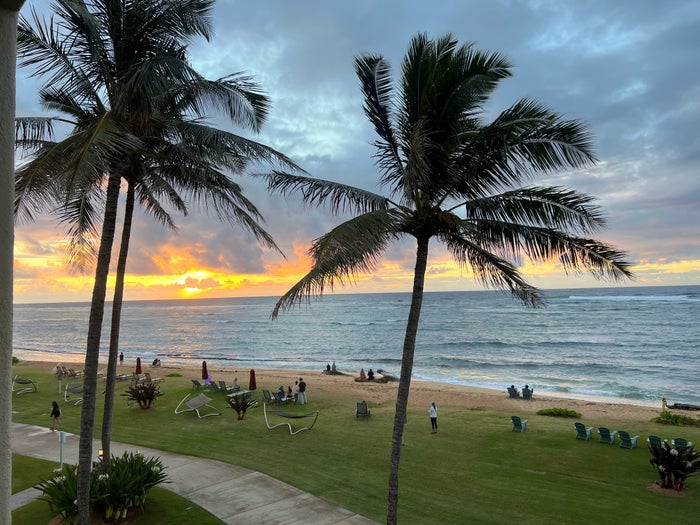 sunrise-view-at-the-sheraton-kauai-coconut-beach-resort Sunrise view at the Sheraton Kauai Coconut Beach Resort
