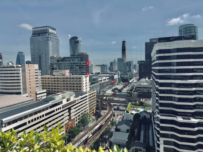Waldorf Astoria Bangkok view of station and Centralworld Waldorf Astoria Bangkok view of station and Centralworld