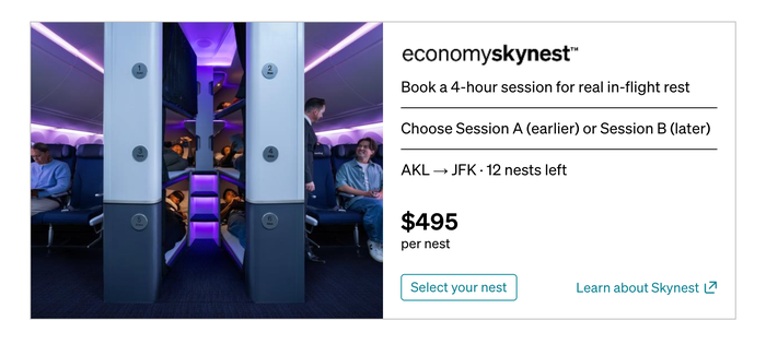 Air New Zealand Skynest Add On Air New Zealand Skynest Add On