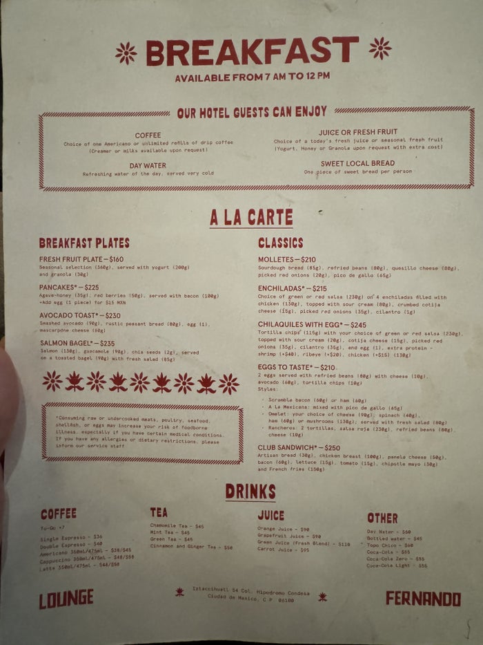 Hotel San Fernando Bunkhouse Breakfast Menu Hotel San Fernando Bunkhouse Breakfast Menu