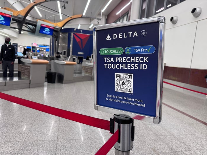 TSA Precheck Touchless ID Delta sign ATL TSA Precheck Touchless ID Delta sign ATL