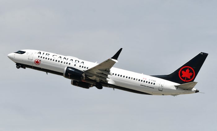 Air Canada 737 Max 8 takeoff LAX