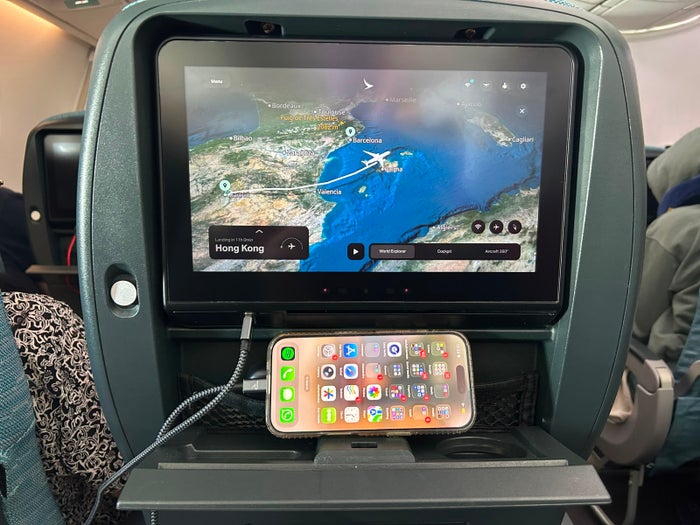 Cathay Pacific A350 phone setup