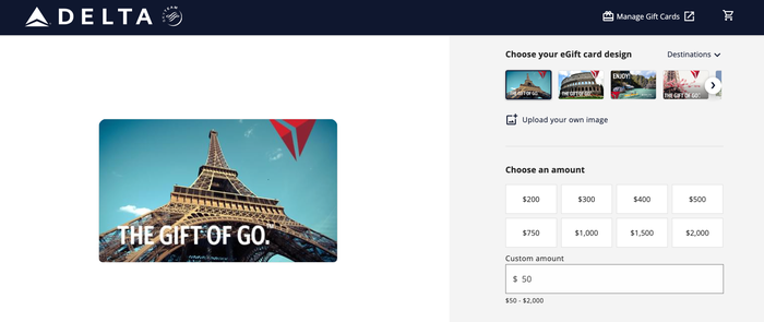 Delta Gift Card Purchase