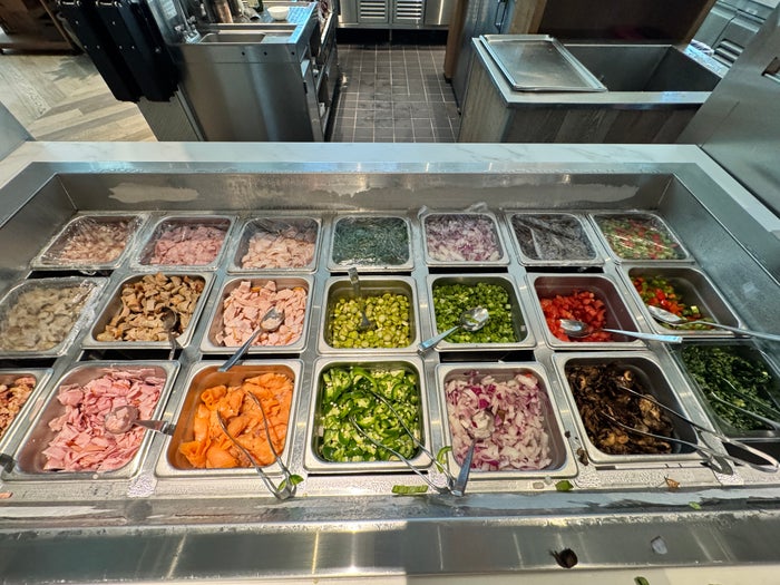 Diplomat breakfast omelette toppings selection