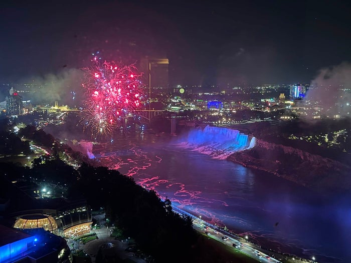 hyatt-regency-niagara-falls-fallsview-fireworks-view-from-room Hyatt Regency Niagara Falls Fallsview fireworks view from room