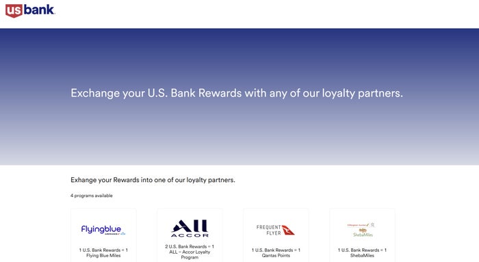 US Bank transfer partners list