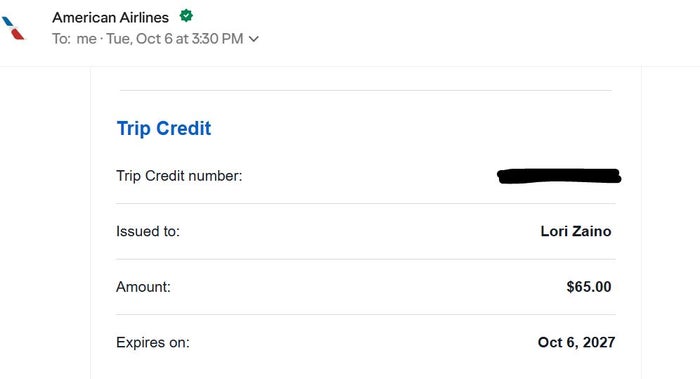 AA Trip Credit