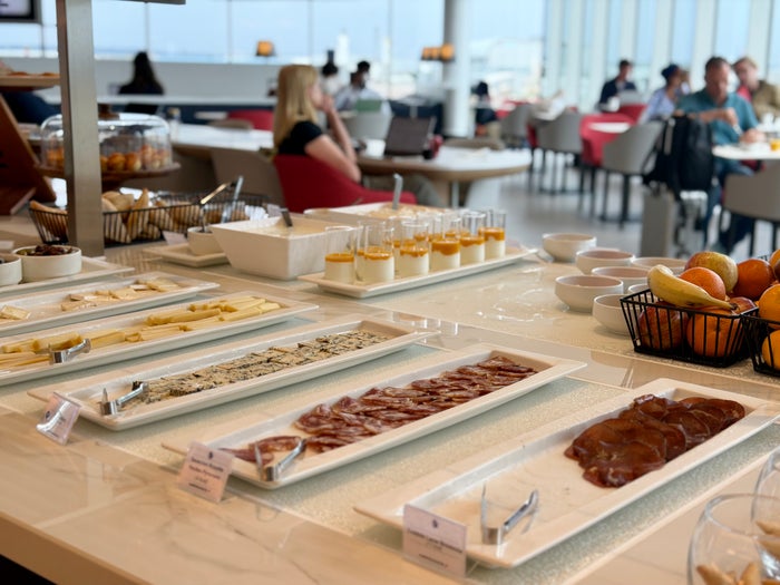 Air France Lounge London Heathrow LHR breakfast cold cuts