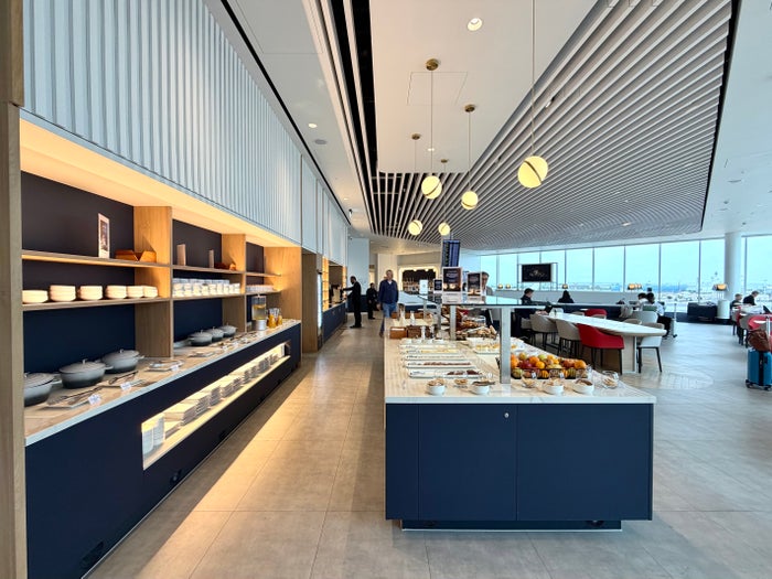 Air France Lounge London Heathrow LHR buffet side view