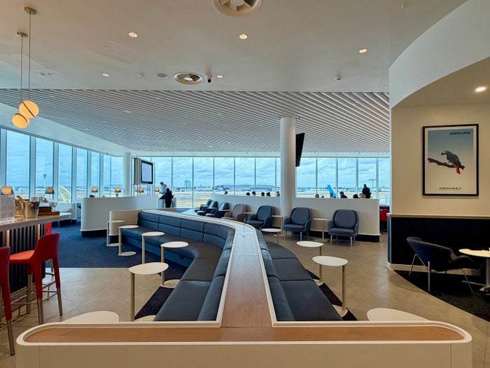 Air France Lounge London Heathrow LHR wide angle of lounge