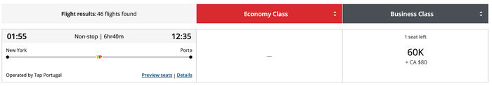 Aeroplan EWR-OPO