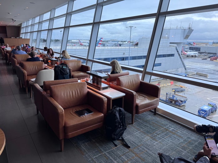 Soho Lounge JFK window seating Soho Lounge JFK window seating