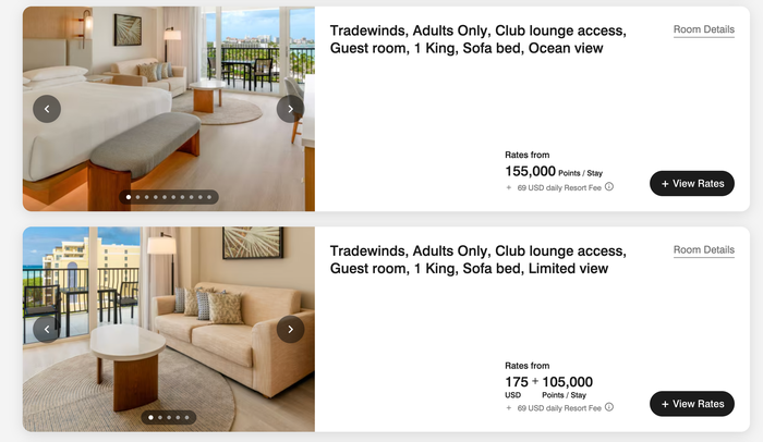 Tradewinds Rooms at Aruba Marriott Resort