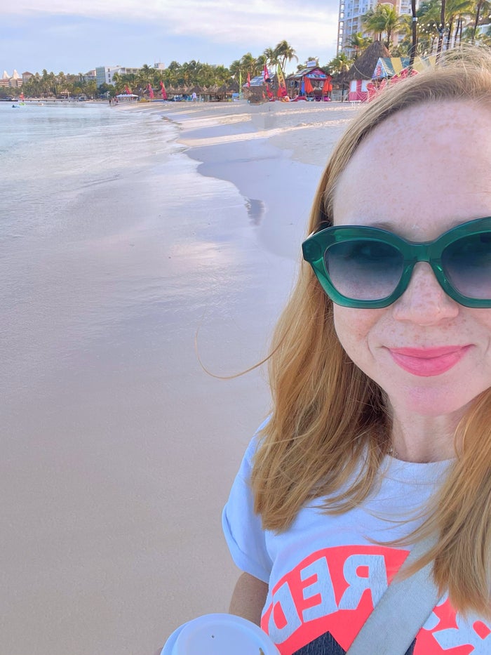 Walking on Palm Beach Aruba